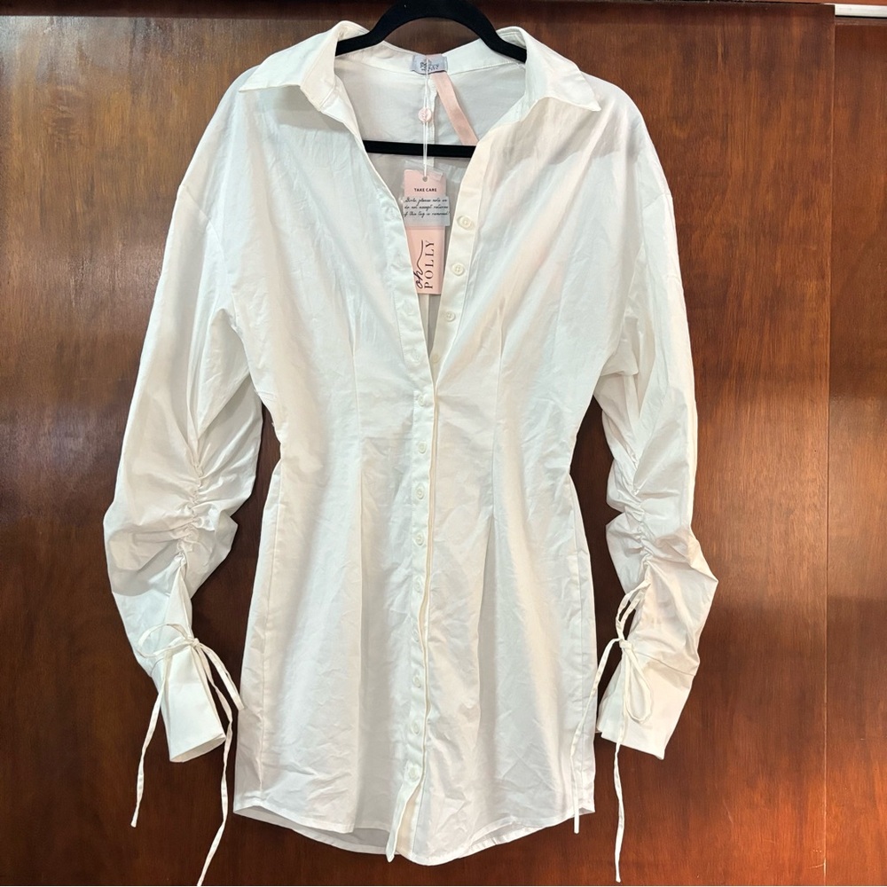 Oh Polly In The Hamptons Button Down Poplin Dress size UK 6 US 2